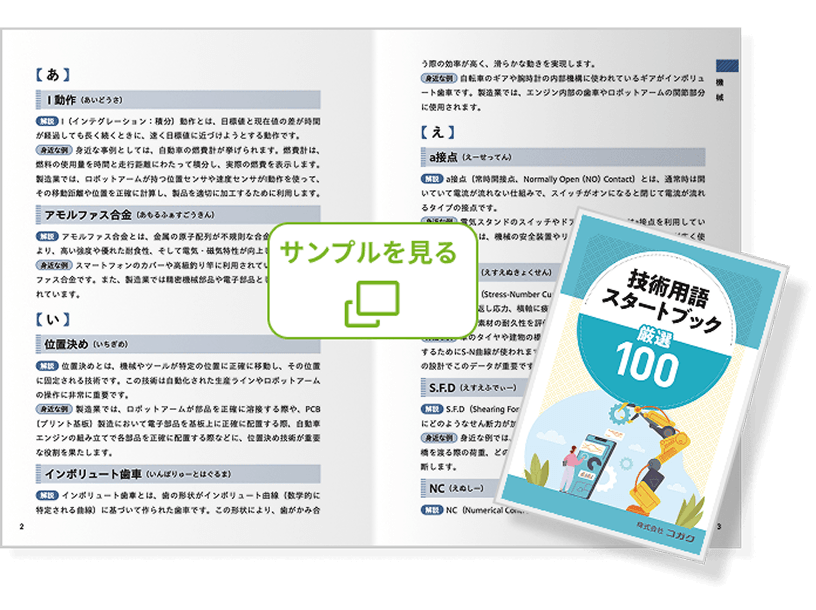 技術用語スタートアップ厳選100　サンプル